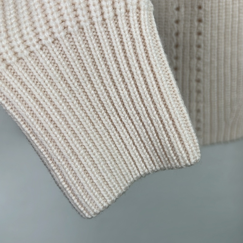 NWT Trina Turk Dalhart Sweater Ecru XS Cream 100% Merino Wool - Picture 6 of 9
